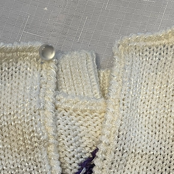 hand loomed sweater size small ladies Vintage Cottage Core - Picture 2 of 6